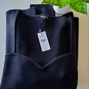 NWT Express Black Ribbed Knit Top